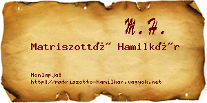 Matriszottó Hamilkár névjegykártya